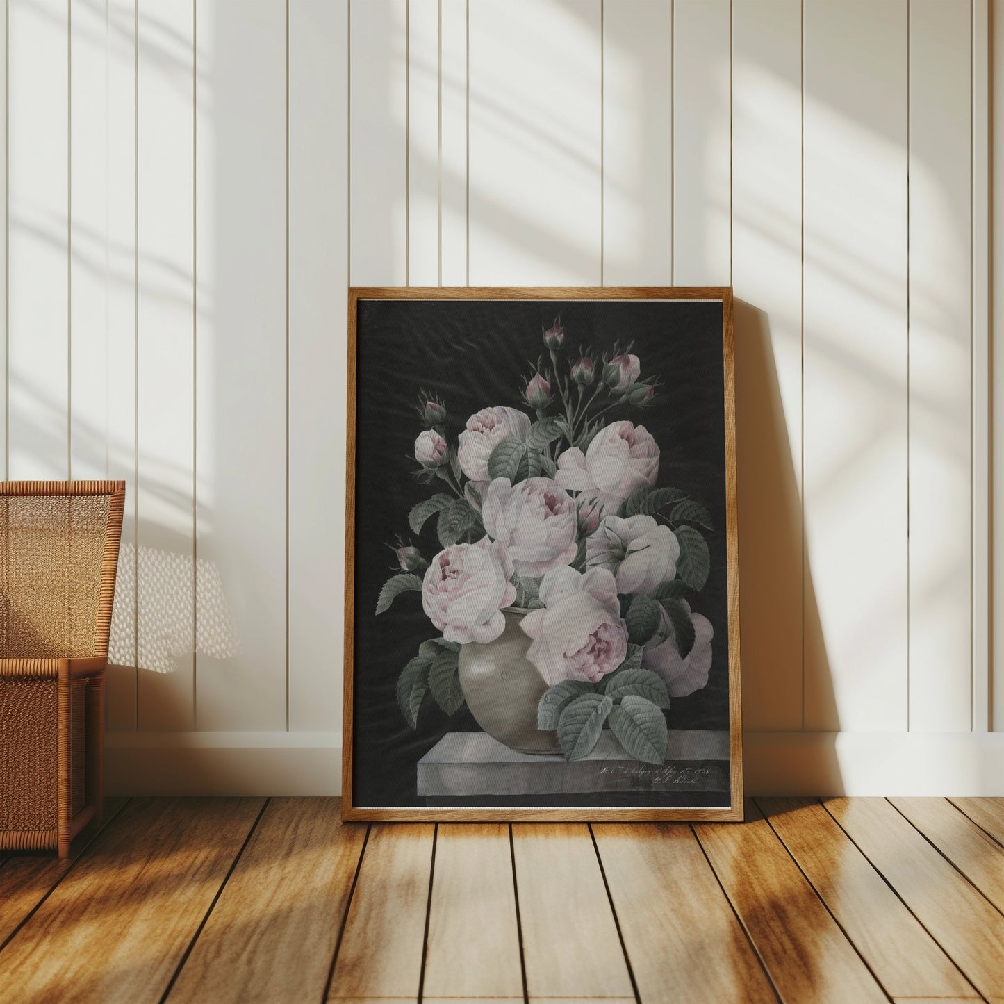 Premium Poster of Elegant Pink and White Peonies Vase Theme Posters