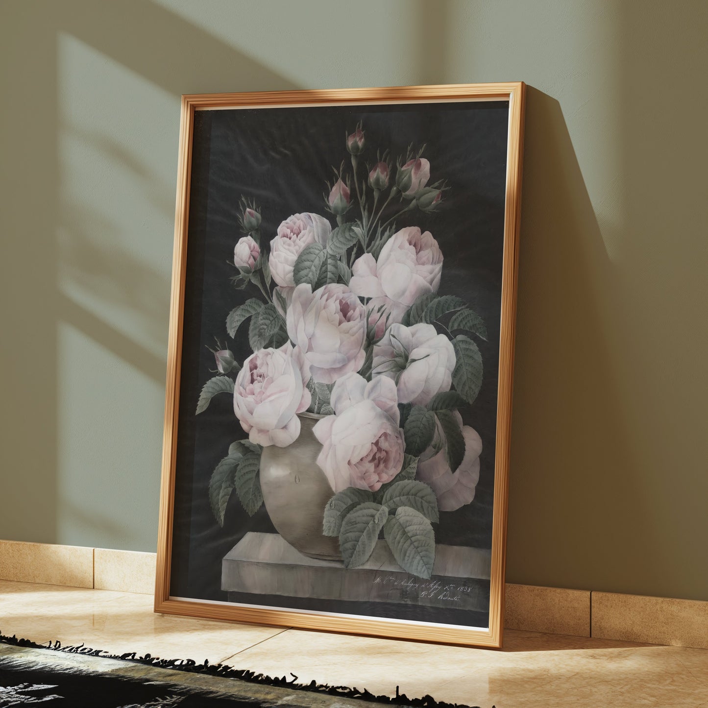 Premium Poster of Elegant Pink and White Peonies Vase Theme Posters
