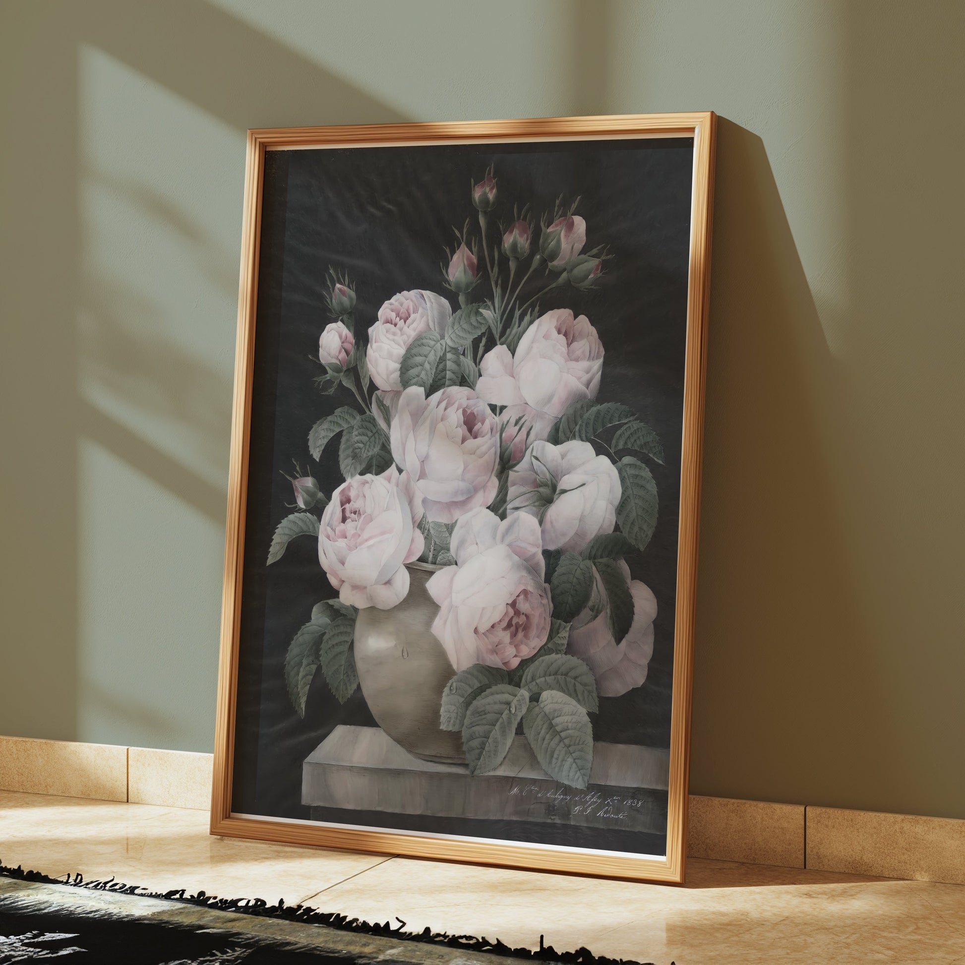 Premium Poster of Elegant Pink and White Peonies Vase Theme Posters