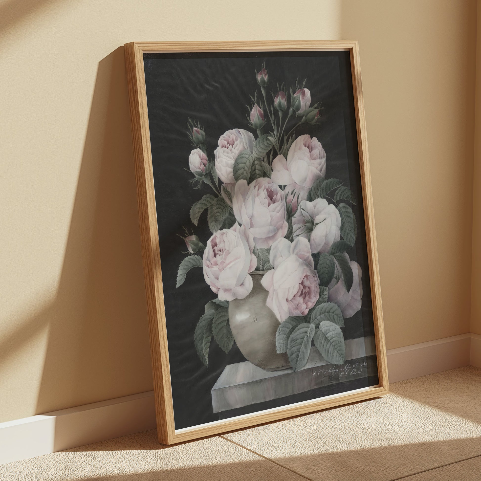 Premium Poster of Elegant Pink and White Peonies Vase Theme Posters