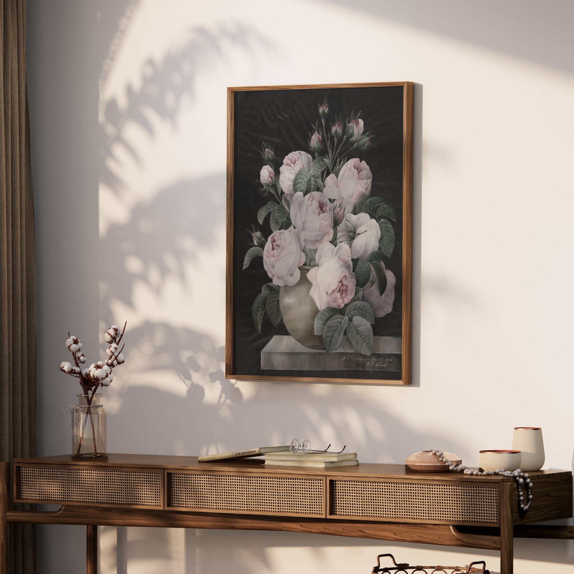 Premium Poster of Elegant Pink and White Peonies Vase Theme Posters