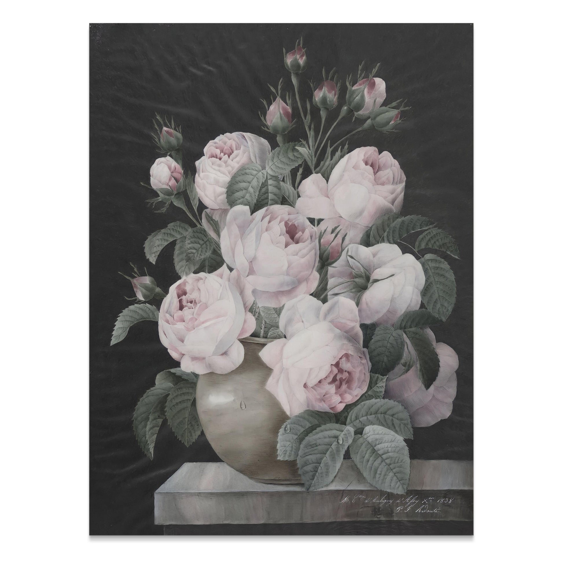 Premium Poster of Elegant Pink and White Peonies Vase Theme Posters