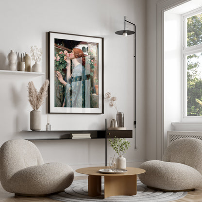 Premium Poster of Elegant Portrait of Woman Surrounded by Roses Posters