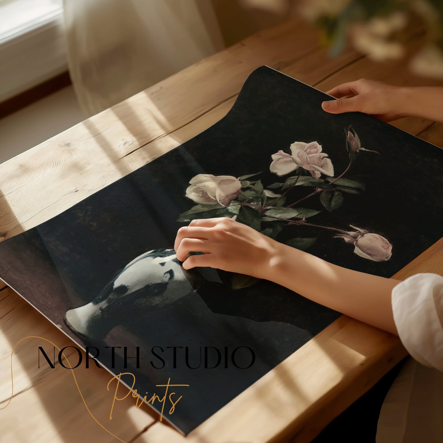 Premium Poster of Elegant Rose Bouquet in Vase Art Print Posters