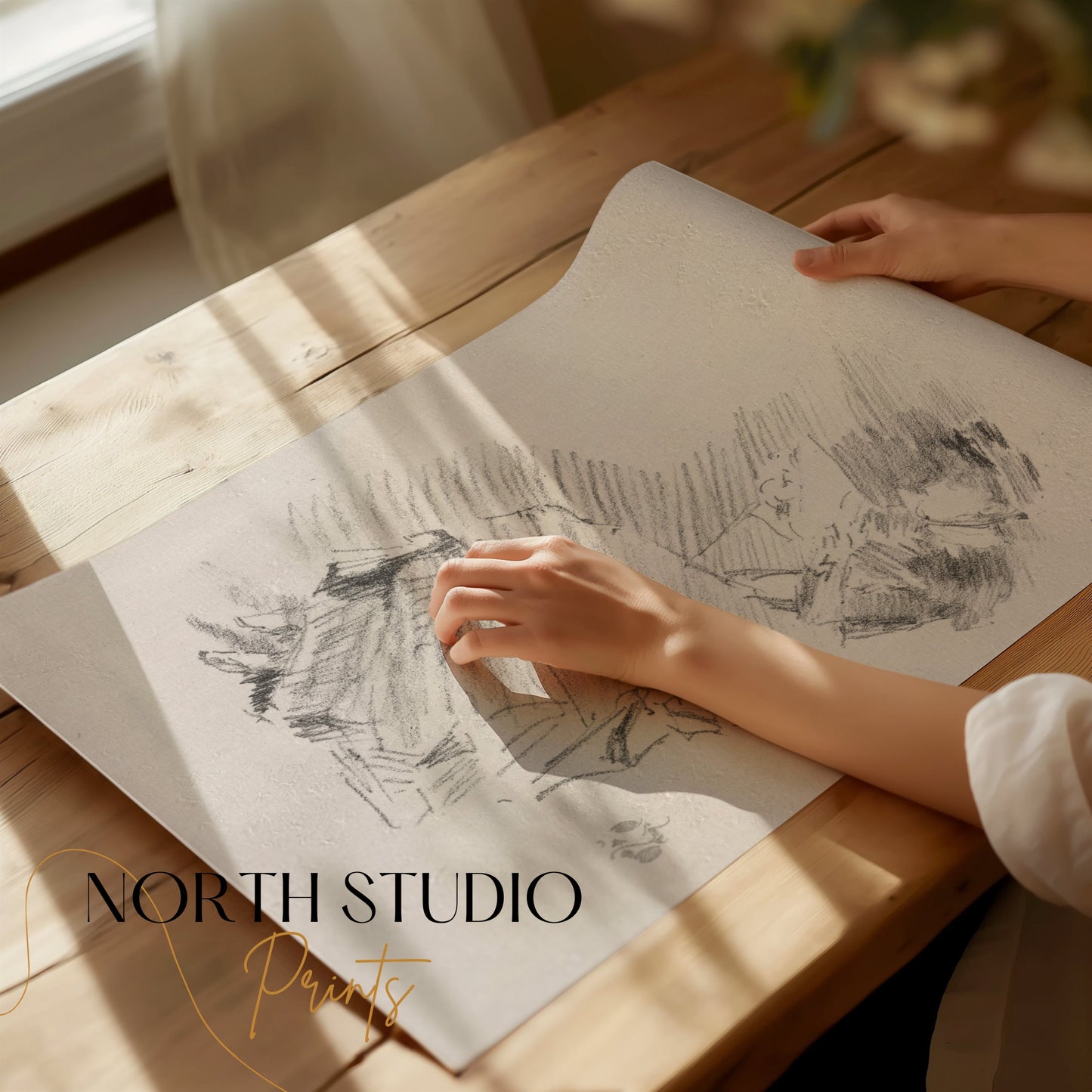 Premium Poster of Elegant Sketch of a Woman in Motion Posters