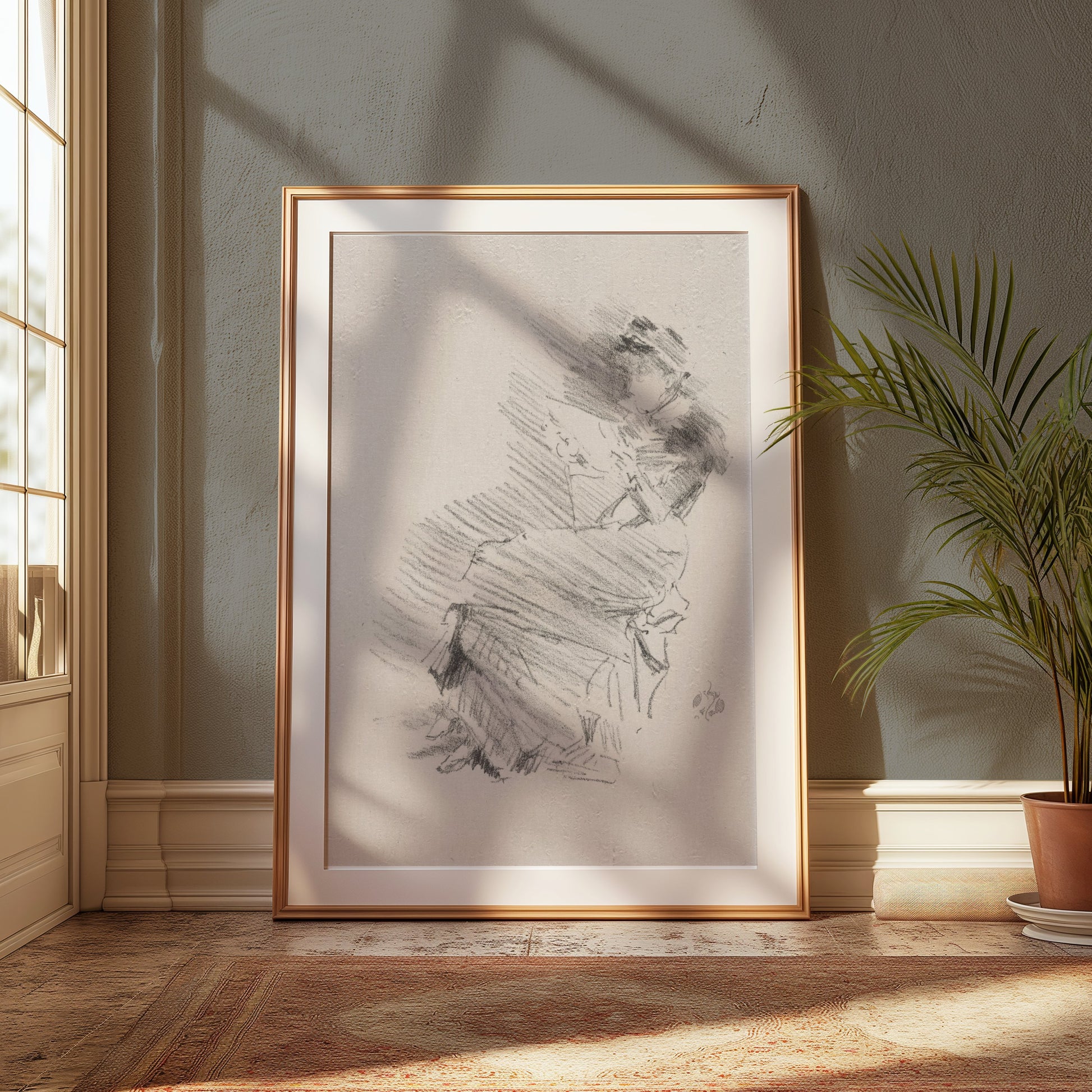 Premium Poster of Elegant Sketch of a Woman in Motion Posters