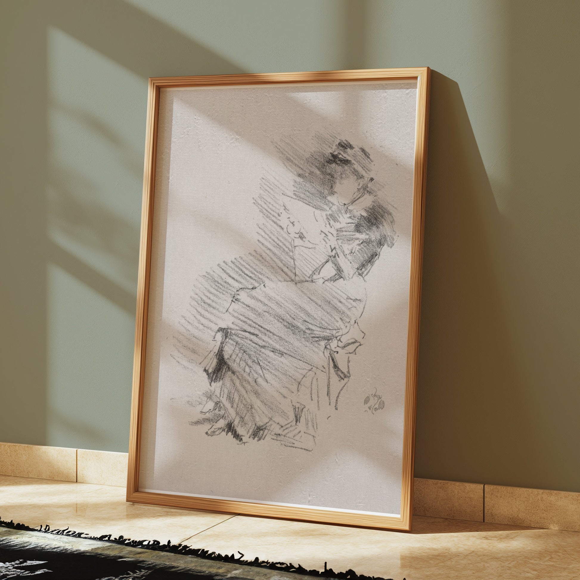 Premium Poster of Elegant Sketch of a Woman in Motion Posters