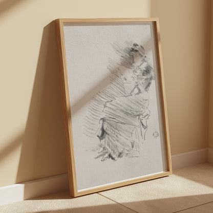 Premium Poster of Elegant Sketch of a Woman in Motion Posters