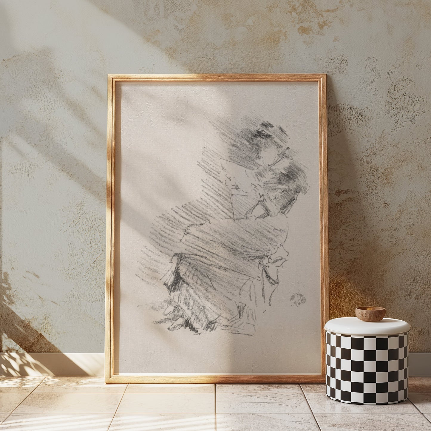 Premium Poster of Elegant Sketch of a Woman in Motion Posters