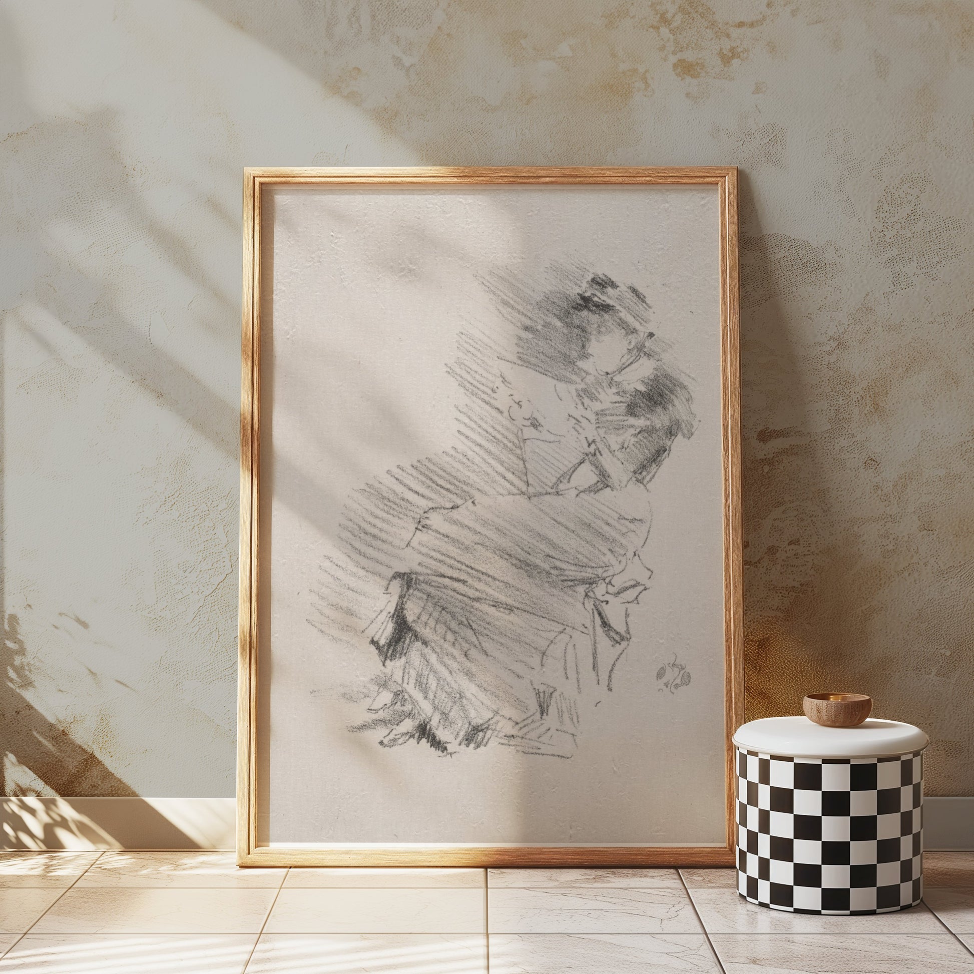 Premium Poster of Elegant Sketch of a Woman in Motion Posters