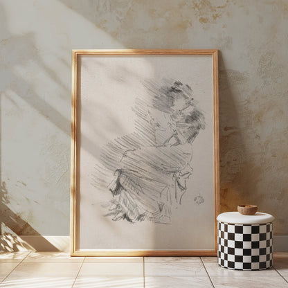 Premium Poster of Elegant Sketch of a Woman in Motion Posters