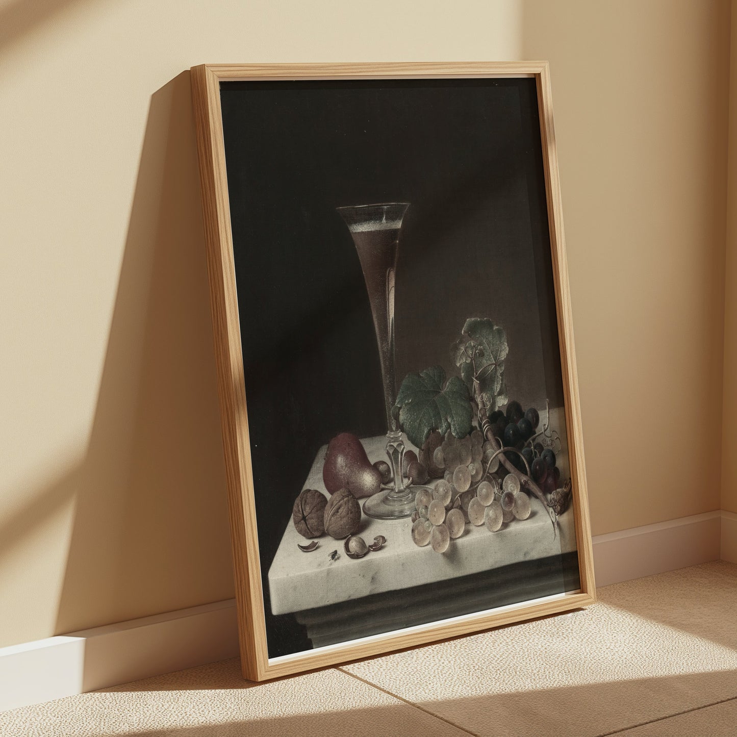 Premium Poster of Elegant Still Life with Fruit and Wine Glass Posters