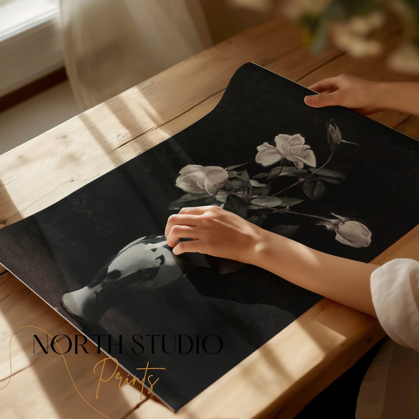 Premium Poster of Elegant Still Life with Roses Art Print Posters