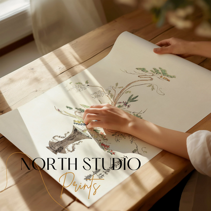 Premium Poster of Elegant Traditional Floral Art Print Posters