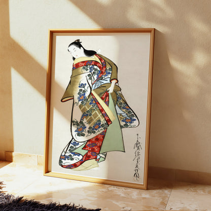 Premium Poster of Elegant Traditional Japanese Kimono Wall Art Posters