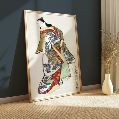 Premium Poster of Elegant Traditional Japanese Kimono Wall Art Posters