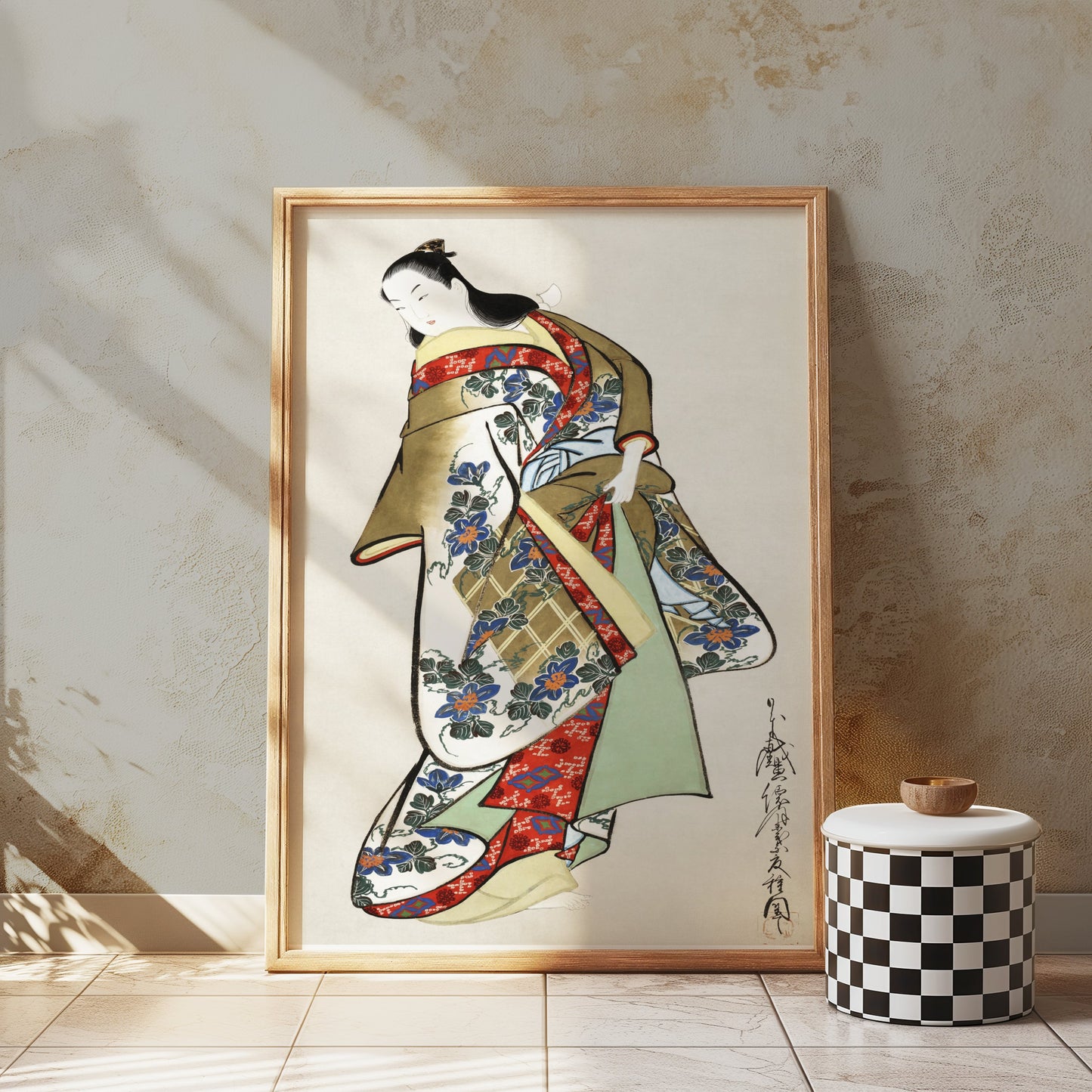 Premium Poster of Elegant Traditional Japanese Kimono Wall Art Posters
