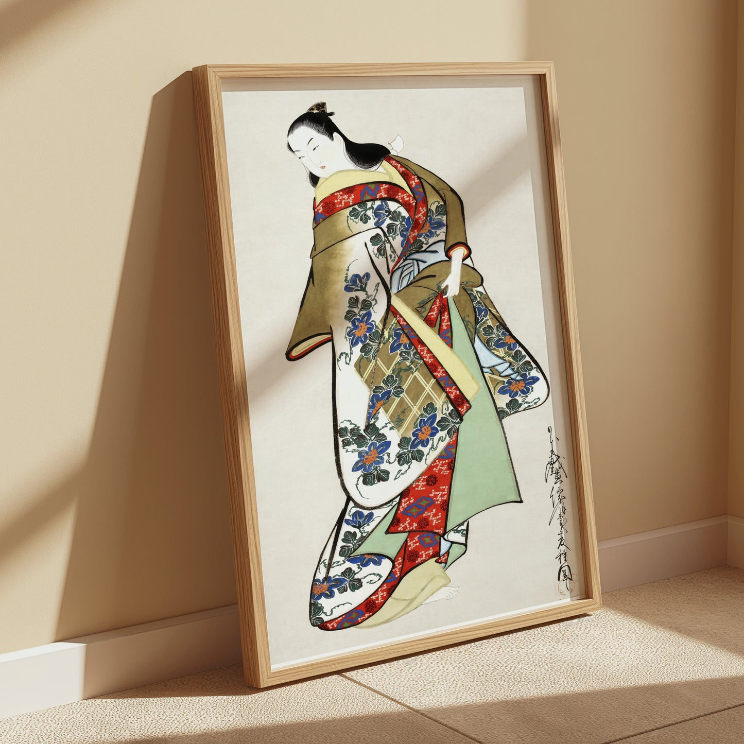 Premium Poster of Elegant Traditional Japanese Kimono Wall Art Posters