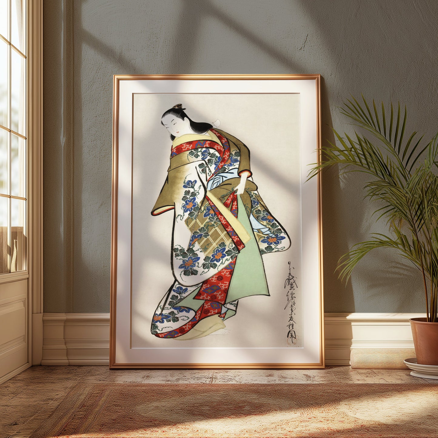 Premium Poster of Elegant Traditional Japanese Kimono Wall Art Posters
