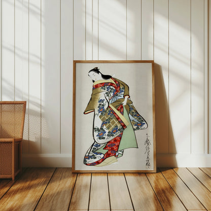 Premium Poster of Elegant Traditional Japanese Kimono Wall Art Posters