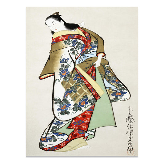 Premium Poster of Elegant Traditional Japanese Kimono Wall Art Posters