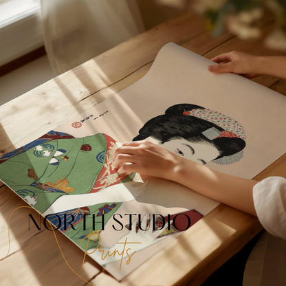 Premium Poster of Elegant Traditional Japanese Woman Makeup Posters