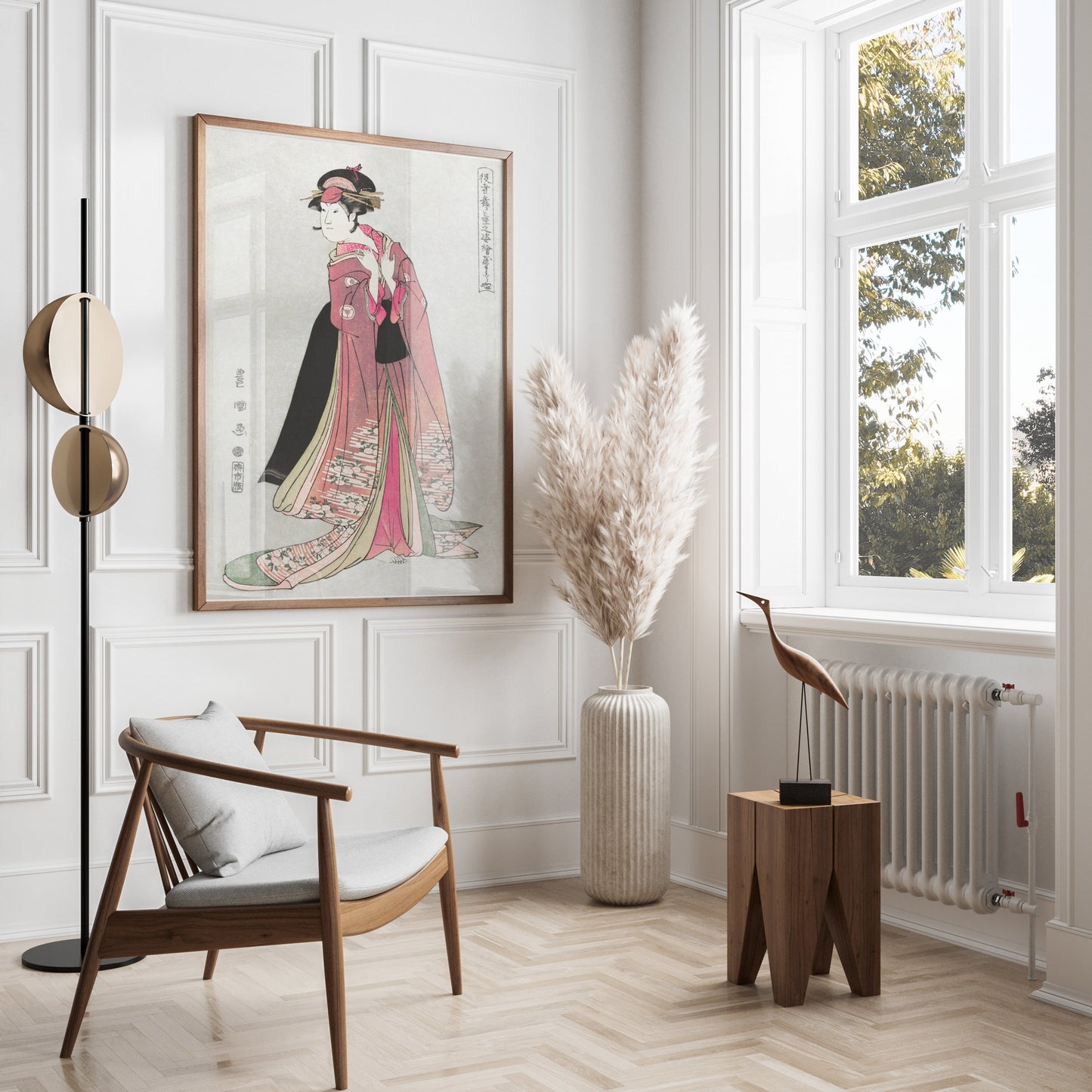 Premium Poster of Elegant Traditional Japanese Woman in Kimono Posters