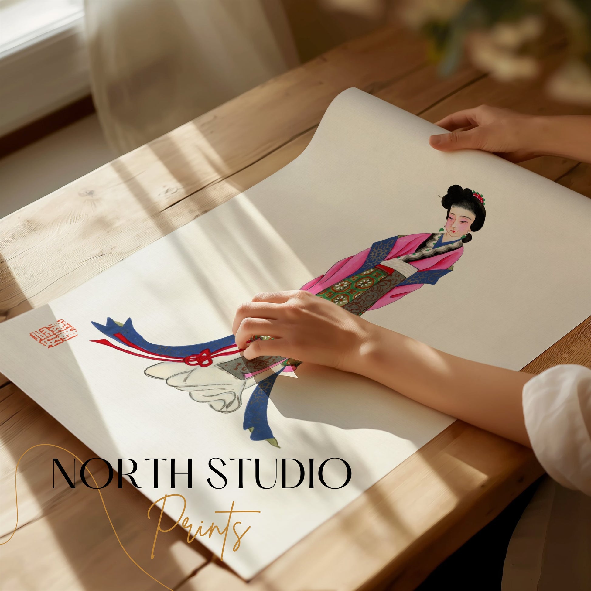 Premium Poster of Elegant Traditional Woman Illustration Posters