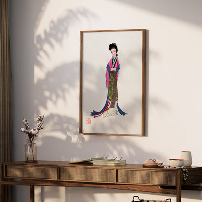 Premium Poster of Elegant Traditional Woman Illustration Posters