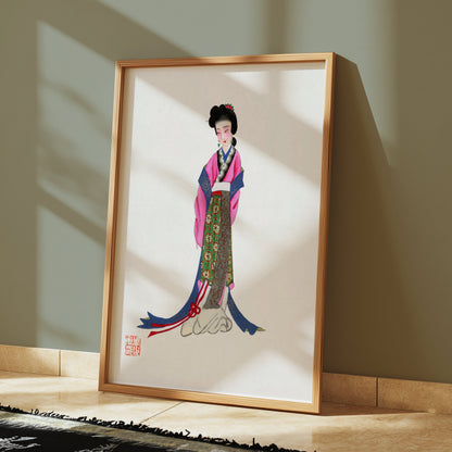 Premium Poster of Elegant Traditional Woman Illustration Posters