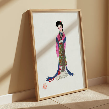 Premium Poster of Elegant Traditional Woman Illustration Posters