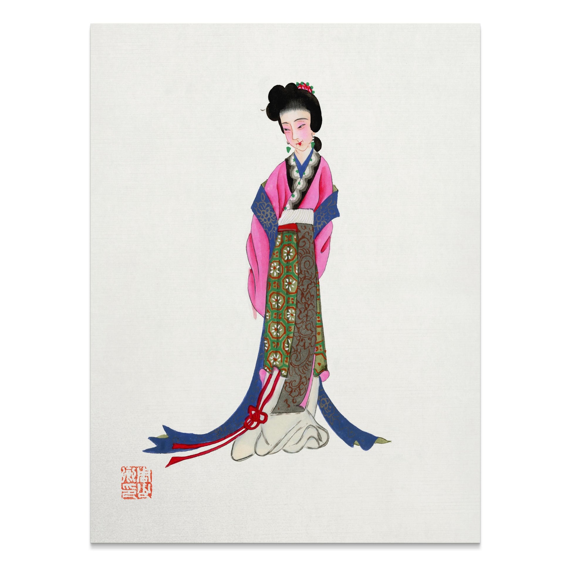 Premium Poster of Elegant Traditional Woman Illustration Posters