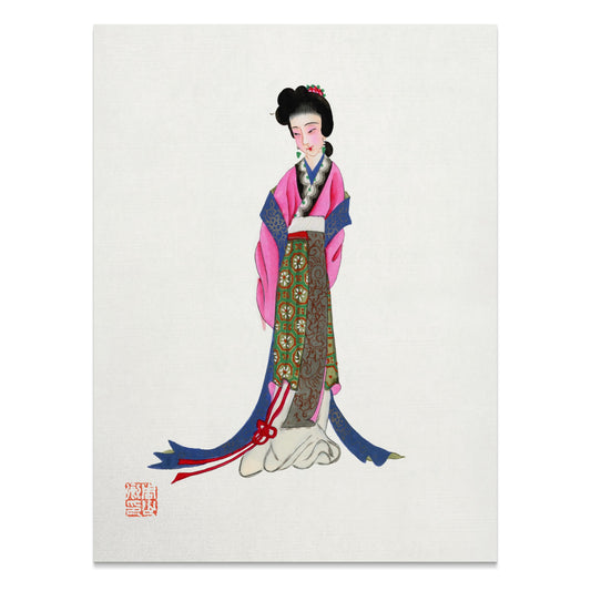 Premium Poster of Elegant Traditional Woman Illustration Posters