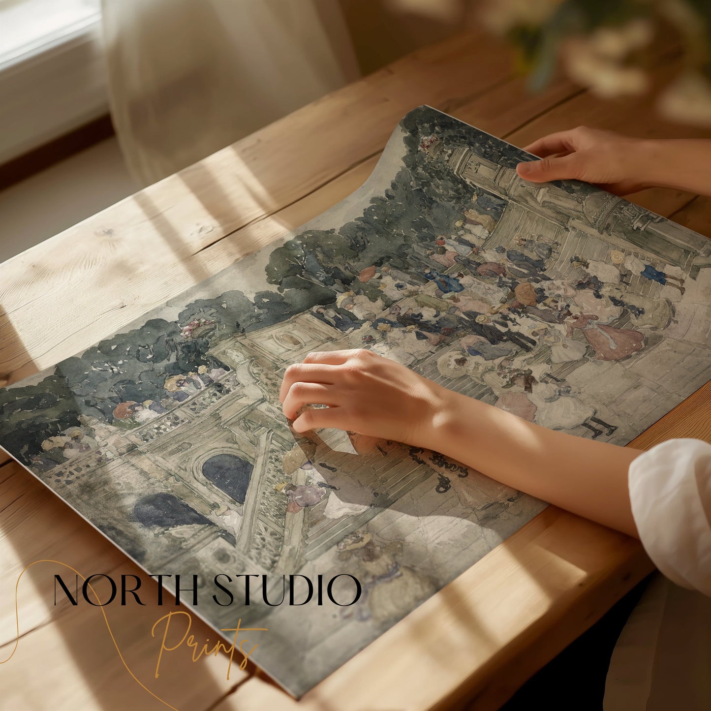 Premium Poster of Elegant Victorian Garden Gathering Scene Posters