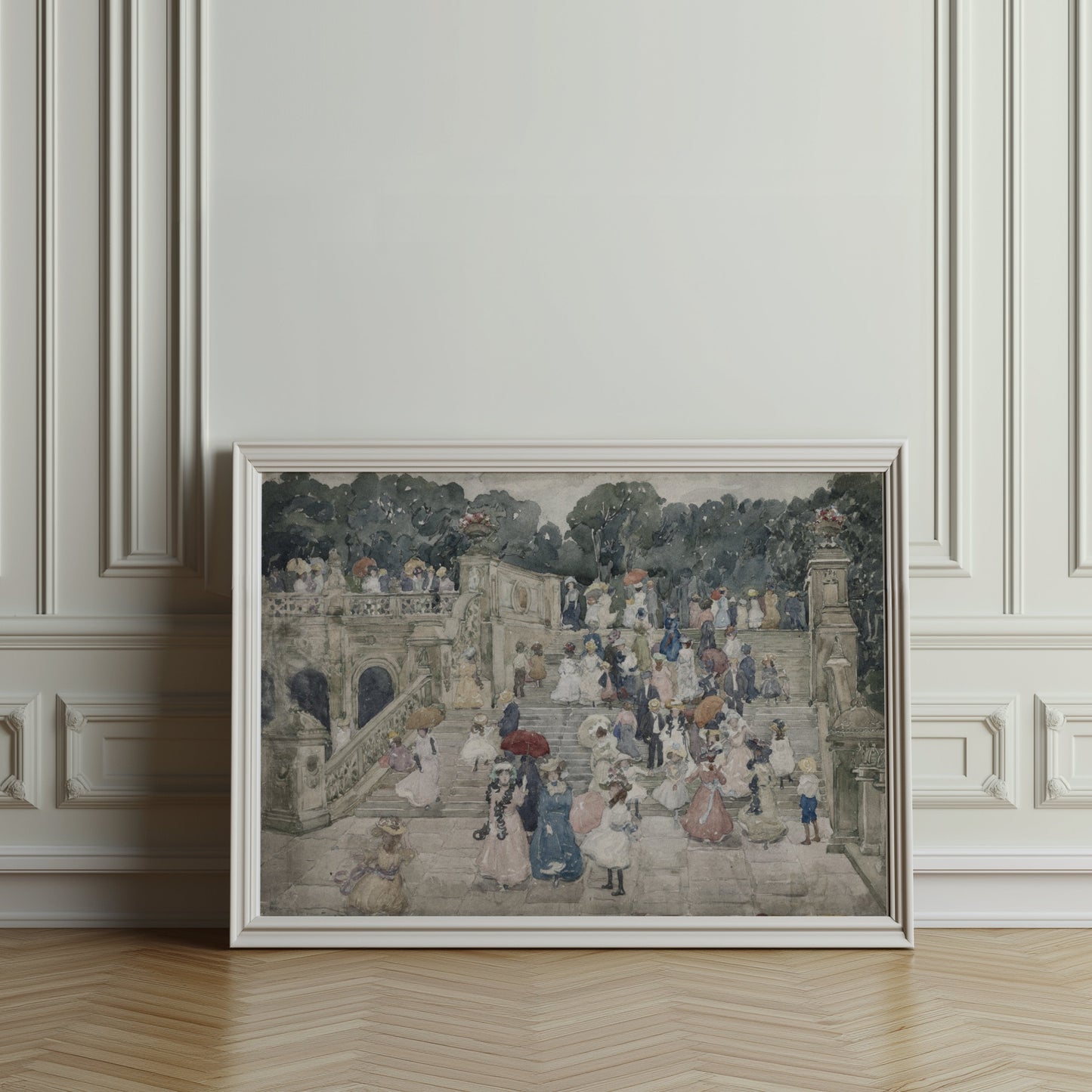 Premium Poster of Elegant Victorian Garden Gathering Scene Posters