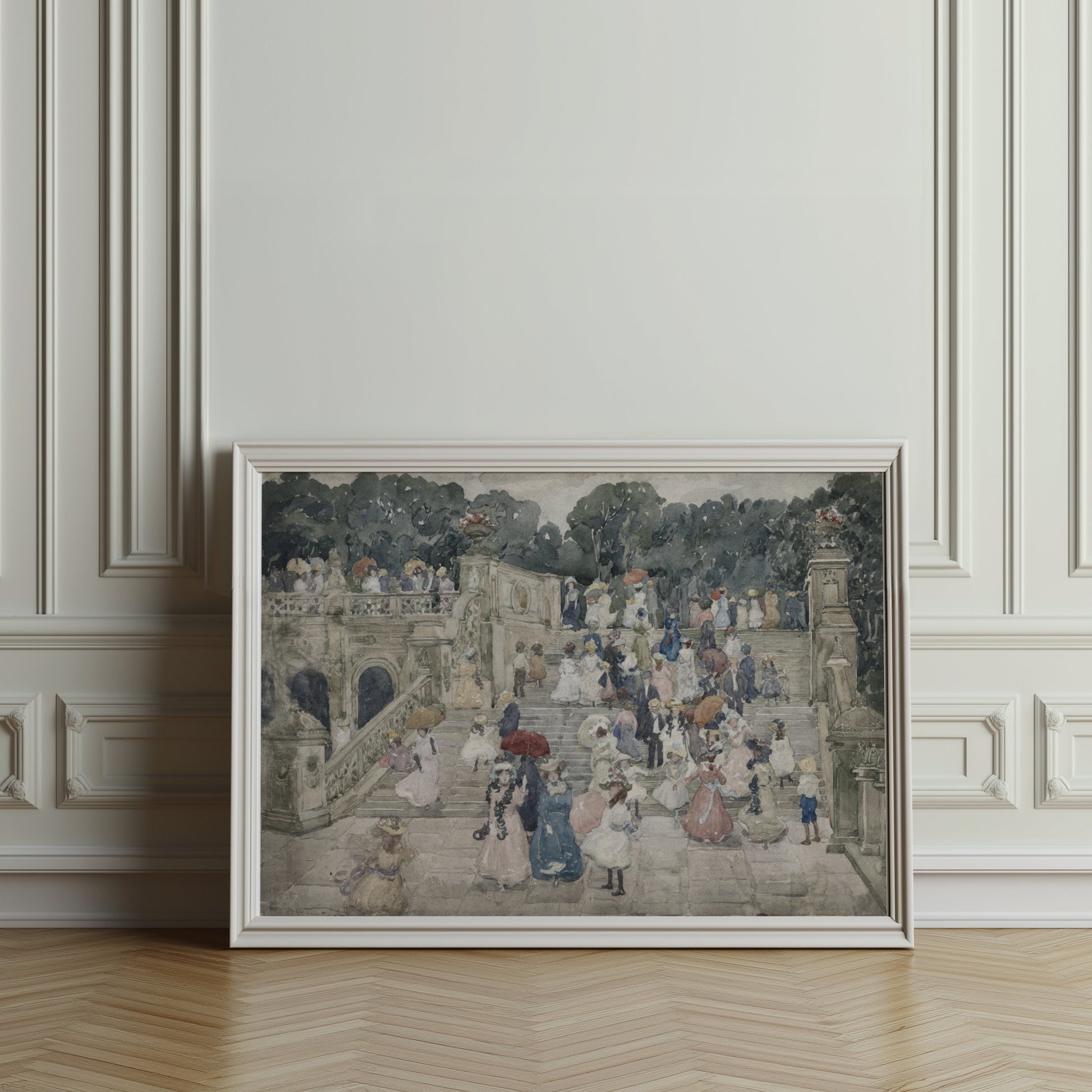 Premium Poster of Elegant Victorian Garden Gathering Scene Posters