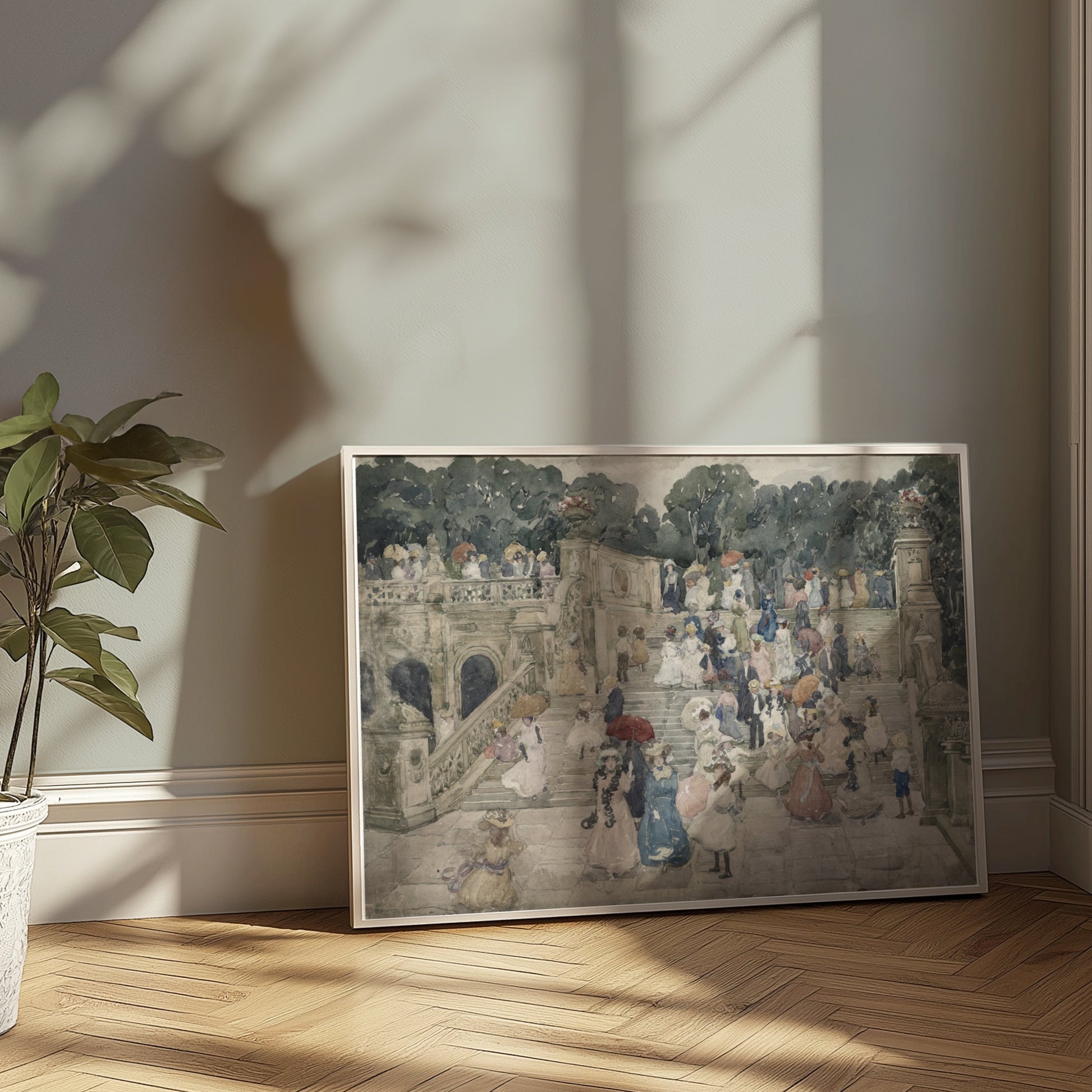 Premium Poster of Elegant Victorian Garden Gathering Scene Posters