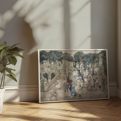 Premium Poster of Elegant Victorian Garden Gathering Scene Posters