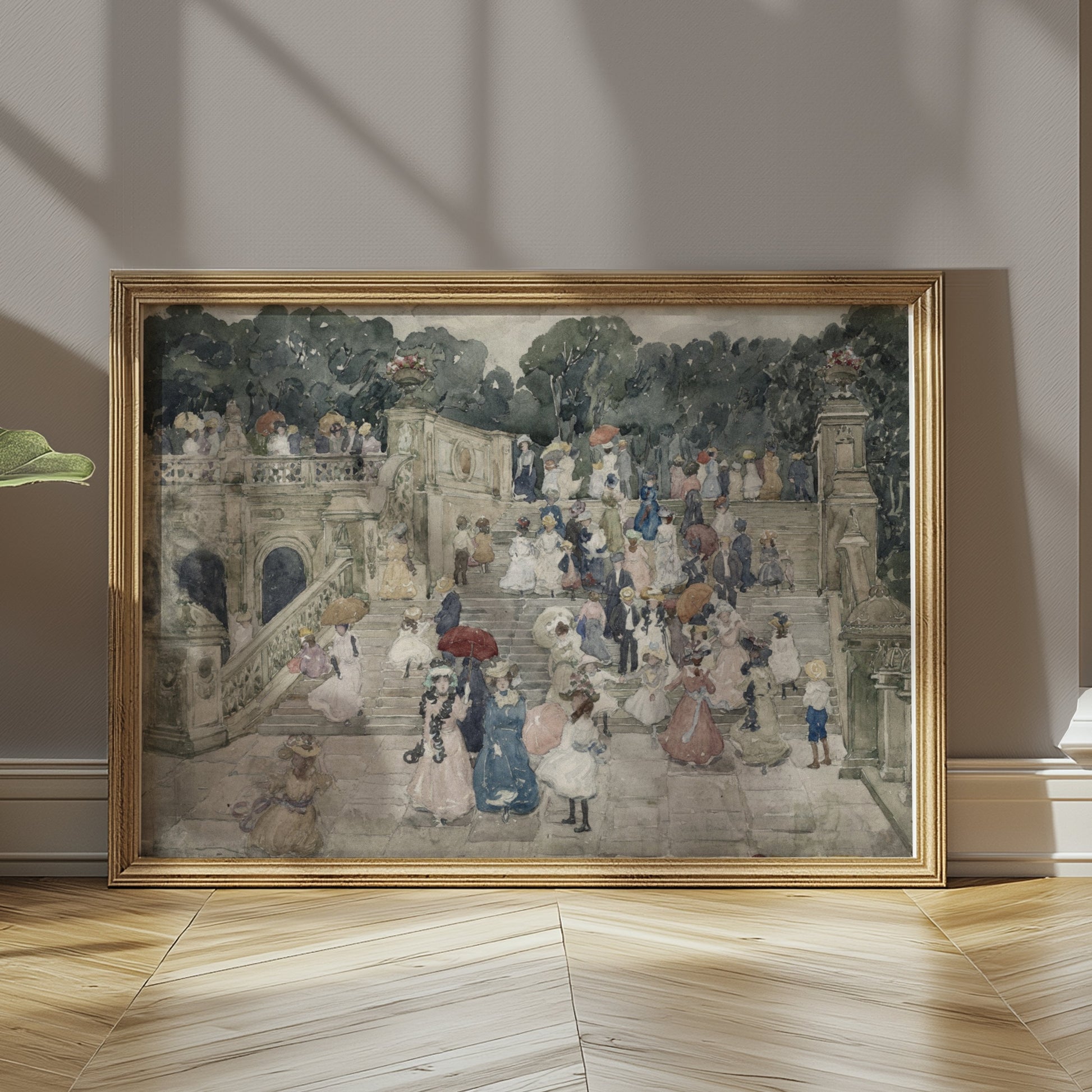Premium Poster of Elegant Victorian Garden Gathering Scene Posters