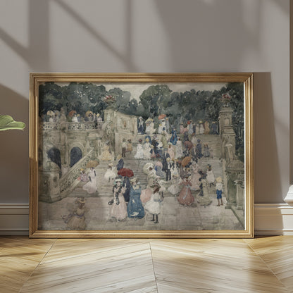 Premium Poster of Elegant Victorian Garden Gathering Scene Posters
