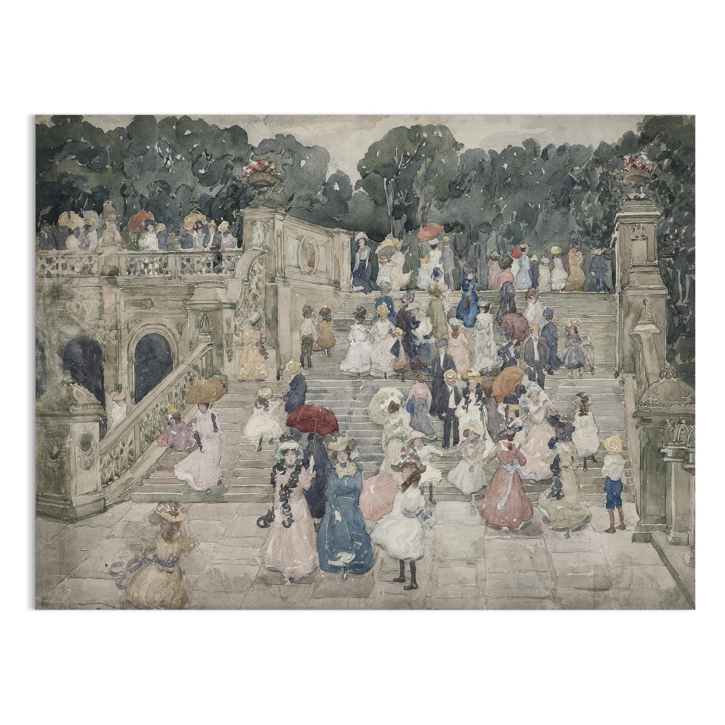 Premium Poster of Elegant Victorian Garden Gathering Scene Posters