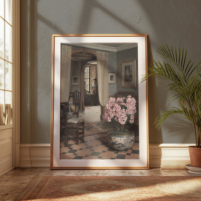 Premium Poster of Elegant Vintage Art with Floral Accent Posters