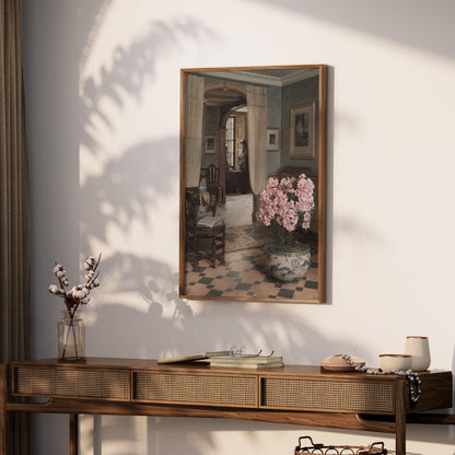 Premium Poster of Elegant Vintage Art with Floral Accent Posters