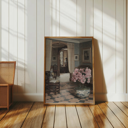 Premium Poster of Elegant Vintage Art with Floral Accent Posters