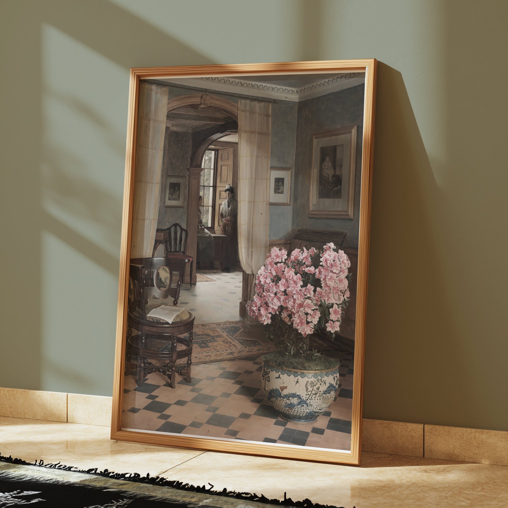 Premium Poster of Elegant Vintage Art with Floral Accent Posters