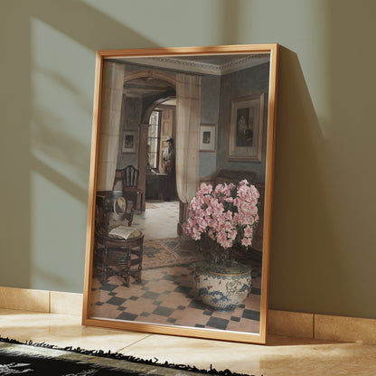 Premium Poster of Elegant Vintage Art with Floral Accent Posters