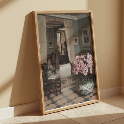 Premium Poster of Elegant Vintage Art with Floral Accent Posters