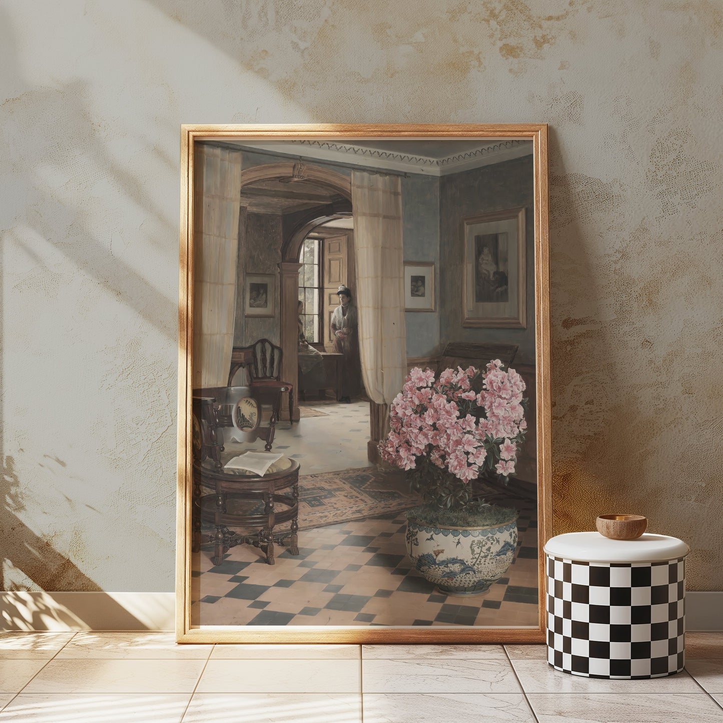 Premium Poster of Elegant Vintage Art with Floral Accent Posters