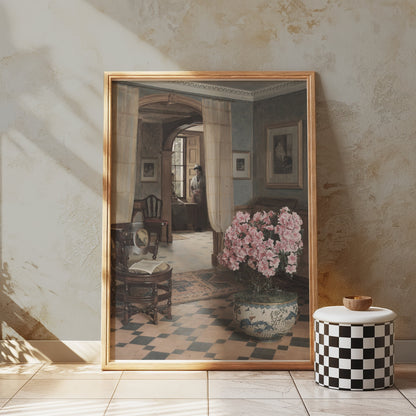 Premium Poster of Elegant Vintage Art with Floral Accent Posters