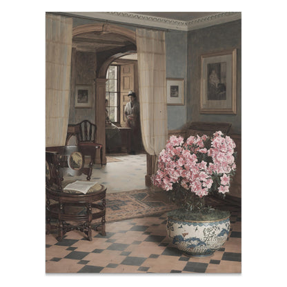 Premium Poster of Elegant Vintage Art with Floral Accent Posters